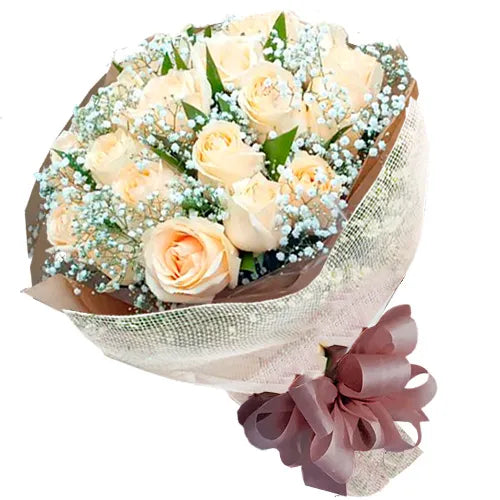 Buquê de Rosas Champanhe Glamour