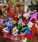 Cesta Mimo de Chocolates e Flores