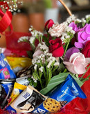 Cesta Mimo de Chocolates e Flores