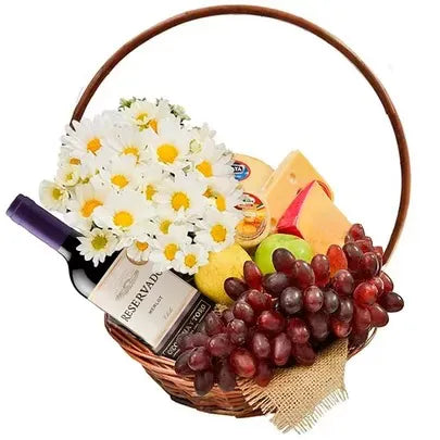 Cesta Queijos e Vinho