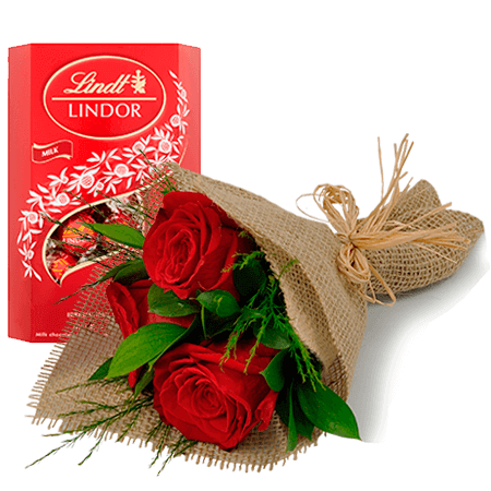 Rosas Vermelhas e Bombons Lindt