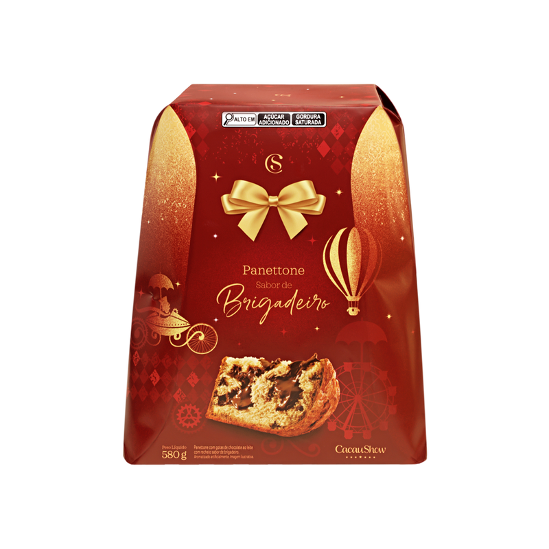 Panetone com Recheio de Brigadeiro 580g Cacau Show