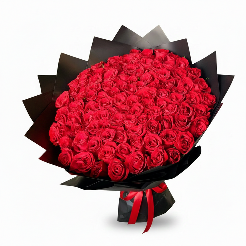 Buquê Black Luxo 50 Rosas Vermelhas