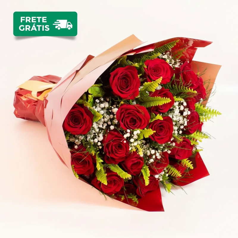 Buquê Premium 12 Rosas Deitado - Frete Grátis