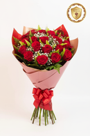 Buquê Premium 12 Rosas Vertical - Selo Premium