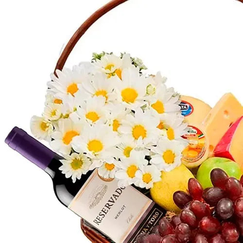 Cesta Queijos e Vinho