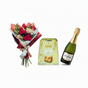 Combo Natal Completo - Chandon Baby + Panetone Limão + Buquê 3 Rosas