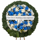 Coroa de Flores Média Azul | Entrega Rápida em SJC e Jacareí