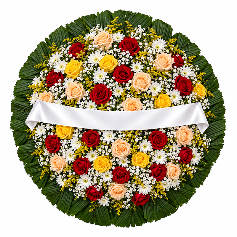 Coroa de Flores Média Colorida | Entrega Rápida em SJC e Jacareí