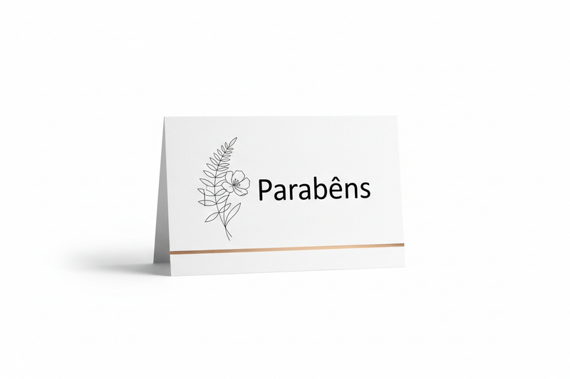 Cartão Personalizado Parabéns - Design Minimalista Premium