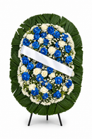 Coroa Grande Azul e Branca com cavalete e faixa branca sem escrita