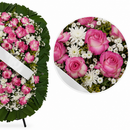 Detalhe ilustrativo das flores da Coroa Grande Rosa com lupa