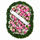 Coroa Grande Rosa sem cavalete, com faixa branca sem escrita