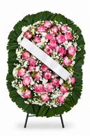 Coroa Grande Rosa com cavalete e faixa branca sem escrita