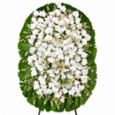 Coroa Grande de Orquídeas brancas sem cavalete