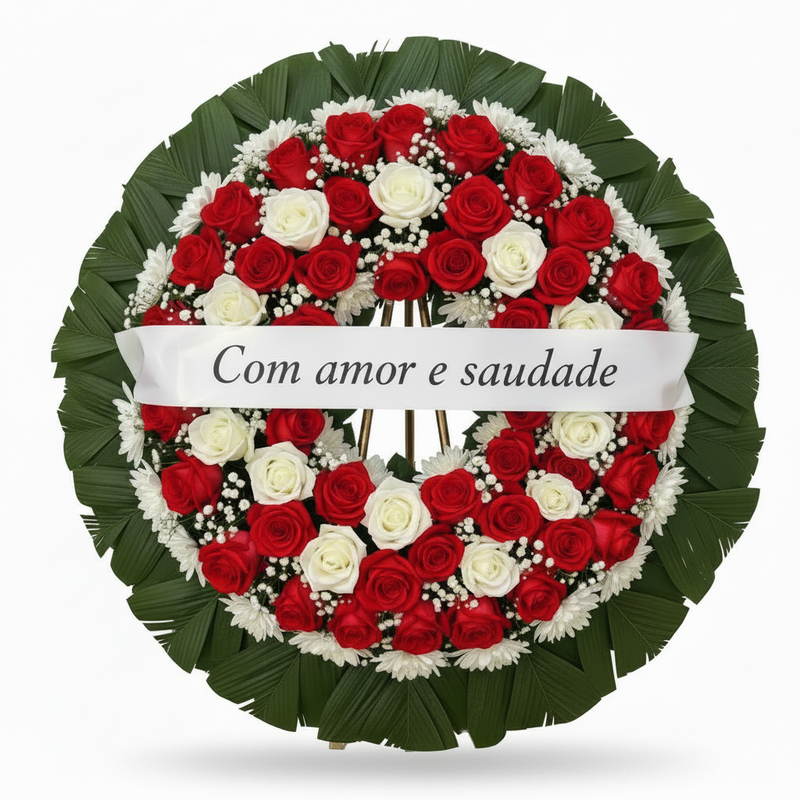 Coroa de Flores Média Vermelha - Vista 1:1