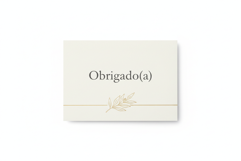 Cartão Personalizado Obrigado(a) - Design Minimalista Elegante
