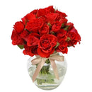 Arranjo de Rosas Red no vaso de vidro com entrega em São José dos Campos e Jacareí - Casa e Jardim Flores